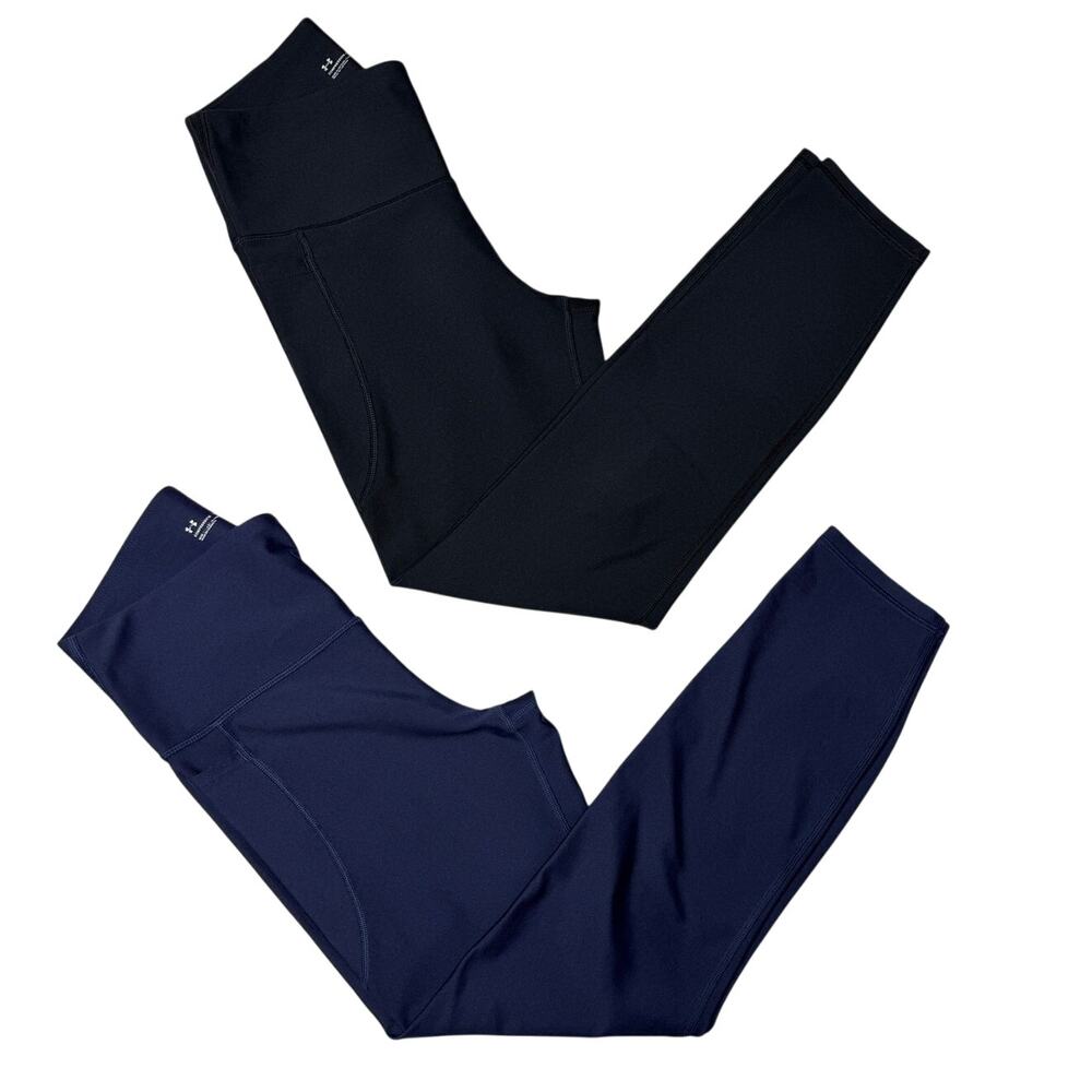 Under Armour HeatGear Compression Leggings Black Navy 2 Pair Small